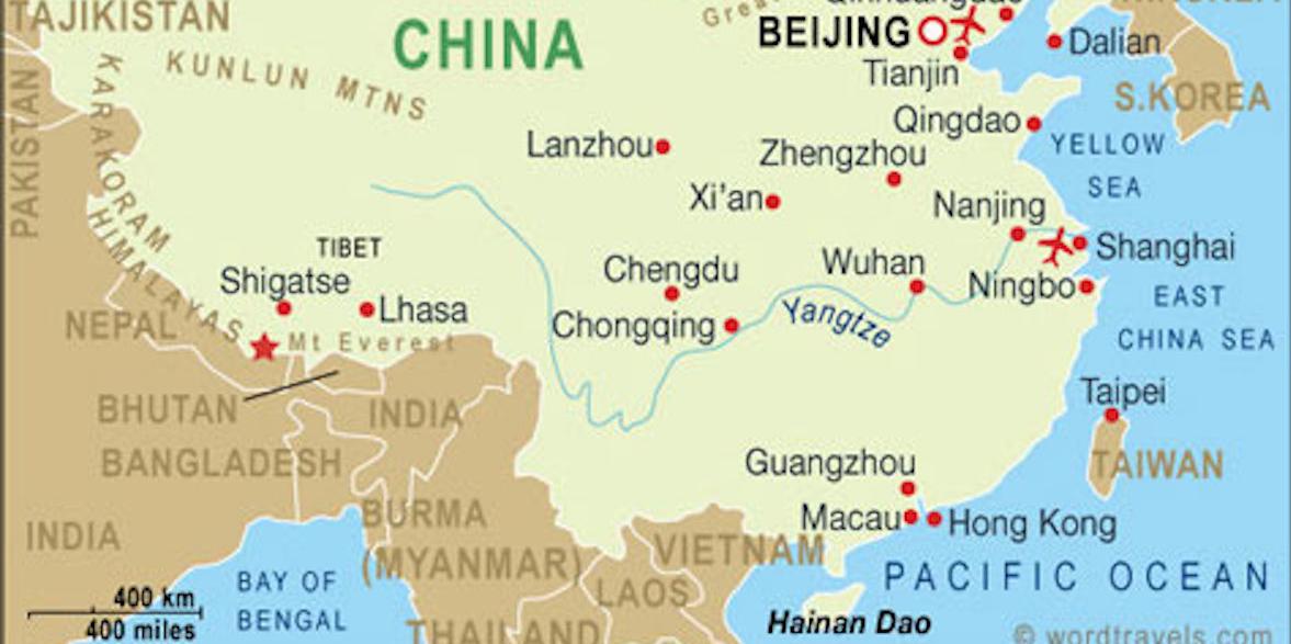 China and Taiwan Visits Map